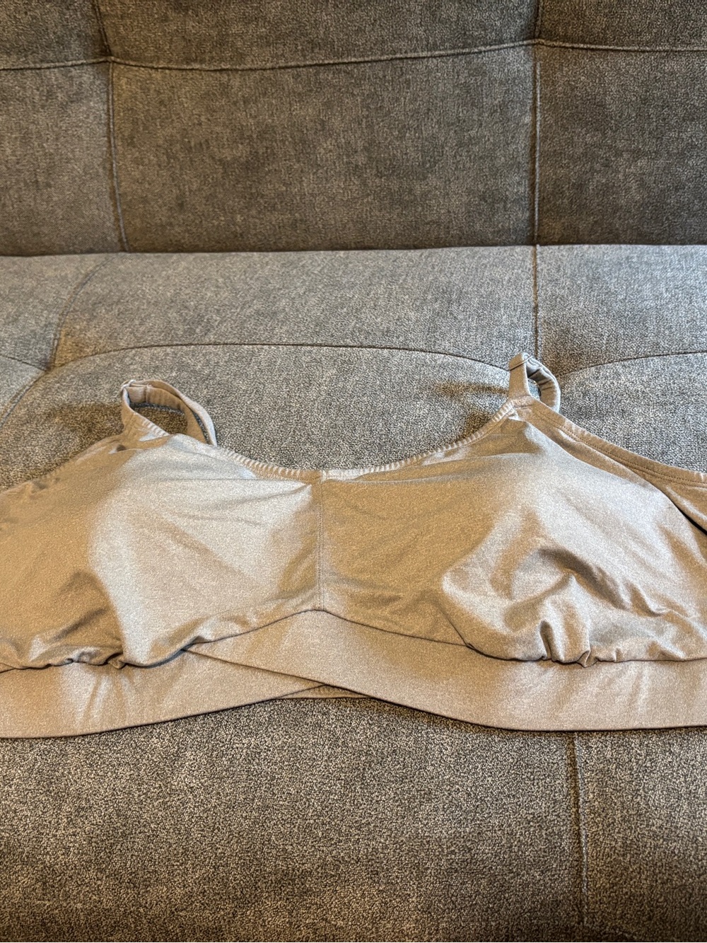 Torrid Lightly Lined Heather Gray Cross Front Bralette